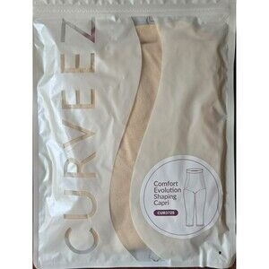 Curveez Women's Size XL Comfort Evolution Shaping Capri Gloss Nude NWT